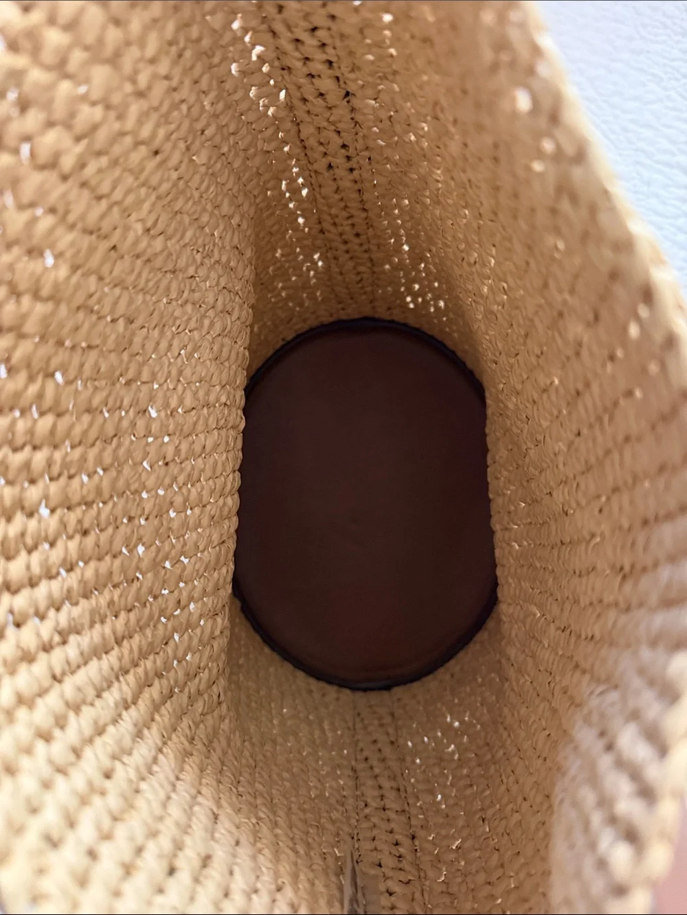 Michael Kors Natural Straw Bucket Shoulder Bag with Brown Leather Trim